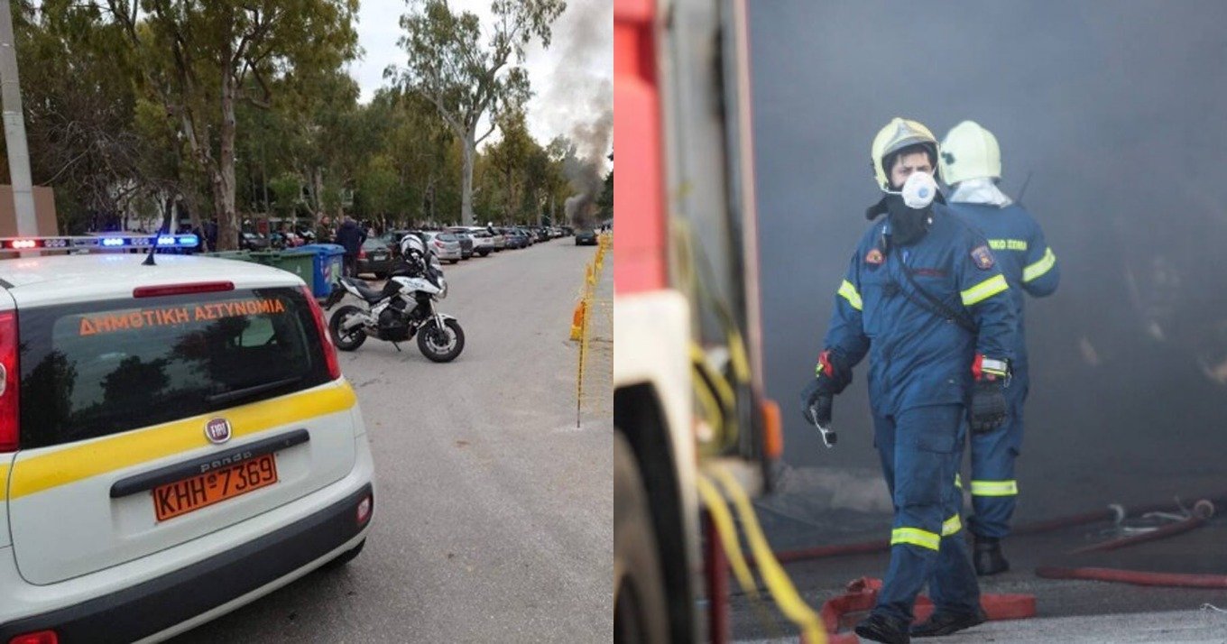 Φωτιά στη Γλυφάδα: Αστυνομικός έσωσε από φλεγόμενο αυτοκίνητο γυναίκα και παιδί