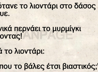 Καθότανε το λιοντάρι στο δάσος και χάζευε