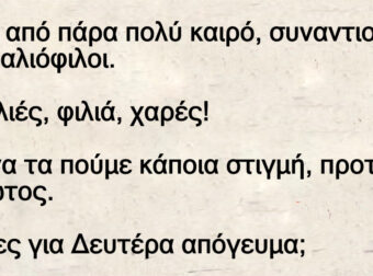 Mετά από πάρα πολύ καιρό, συναντιούνται δυο παλιόφιλοι.