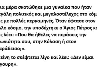 Μια μέρα σκοτώθηκε μια γυναίκα που ήταν μεγάλη πολιτικός και μεγαλοστέλεχος στο κόμμα της με πολλές περγαμηνές.