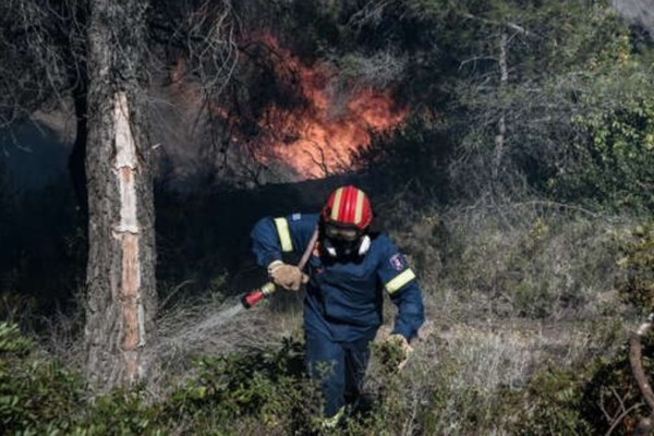 Φωτιά στους Αγίους Θεοδώρους – Καίγεται δασική έκταση στα Γεράνεια Όρη