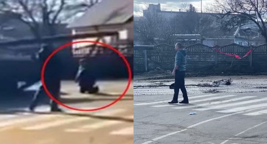 Η Συγκλovιστική στιγμή με Ουκρανό πολίτη να προσπαθεί να σταματήσει ένα ρωσικό τανκ, χρησιμοποιώντας το σώμα του.