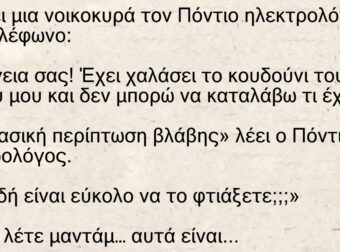 Ανέκδοτο: Παίρνει μια νοικοκυρά τον Πόντιο ηλεκτρολόγο στο τηλέφωνο