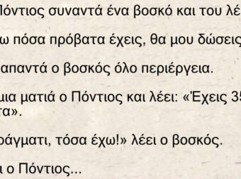 Ανέκδοτο: Ένας Πόντιος συναντά ένα βοσκό και του λέει: «Αν βρω πόσα πρόβατα έχεις, θα