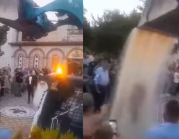 Θα τους μείνει αξέχαστη αυτή η ημέρα: Έριχναν ρύζι στους νεόνυμφους με χωματουργικό μηχάνημα